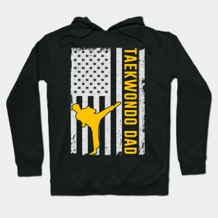 USA Taekwondo Dad American Flag Fathers Day Gift Hoodie